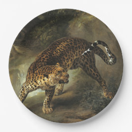 Ferocious Wild Leopard (von Jean-Baptiste Oudry) Pappteller