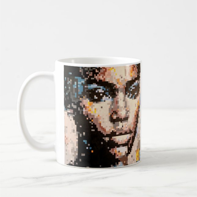 Férocité Portrait Pixel Art Vibrany Kaffeetasse (Links)