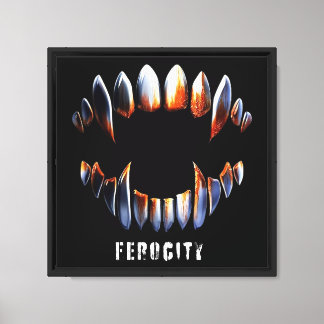 Ferocity Vampire Fangs Grunge Gothic Art Leinwanddruck