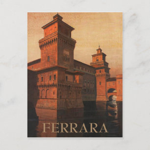 Ferrara, Este Castle, Italien. Vintage Postkarte