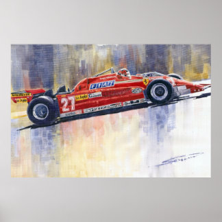 Ferrari 126 CK Gilles Villeneueve Spanischer GP 19 Poster