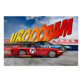 Ferrari Daytona 365 GTB/4 vs Shelby Daytona Coupe Poster