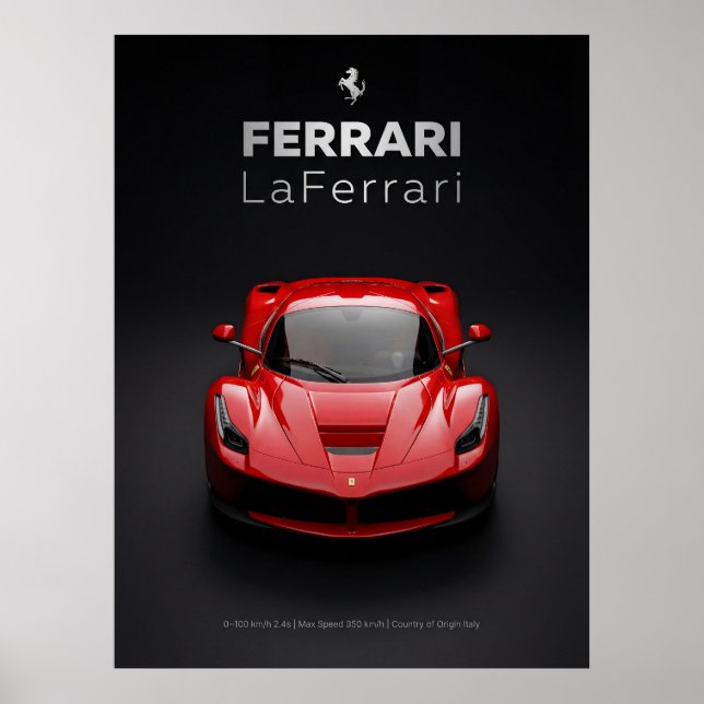 Ferrari LaFerrari Red Hypercar Poster (Vorne)
