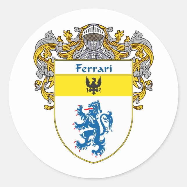 Ferrari-Wappen (mantled) Runder Aufkleber (Vorderseite)