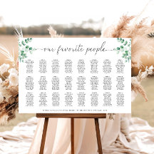 Ferras Greenery 24 Table Seating Chart Poster