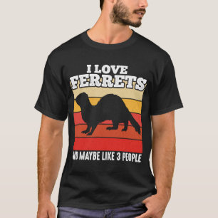 Ferre I Liebe Ferrets Retro Vintag Ferret T-Shirt