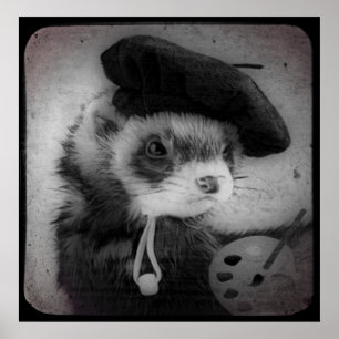 Ferret als Künstler Poster