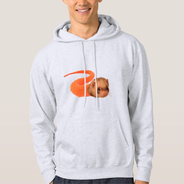 Ferret an einer Kette Hoodie (Vorderseite)