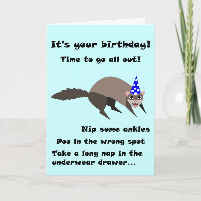 Ferret Birthday Card Karte (Vorderseite)