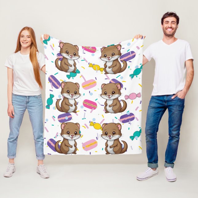 Ferret Candies Pattern Fleecedecke (Beispiel)