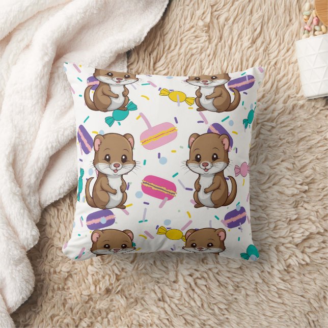 Ferret Candies Print Kissen (Decke)