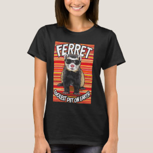 Ferret Coolster Haustier auf der Erde Retro Sonnen T-Shirt
