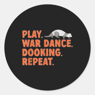 Ferret Eigentümer spielen Kriegstanz Dooking Ferre Runder Aufkleber