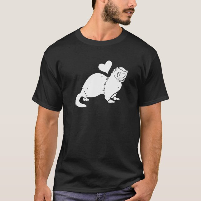 Ferret Heart - Furry Animal Weasel Ferret Premium T-Shirt (Vorderseite)