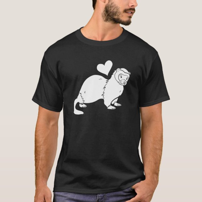 Ferret Heart - Furry Animal Weasel Ferret T-Shirt (Vorderseite)
