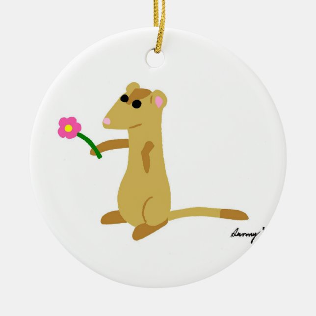 Ferret Holding a Blume Ornament (Vorne)