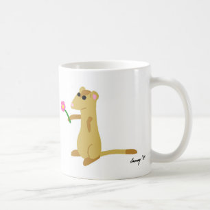 Ferret Holding A Blume Tasse