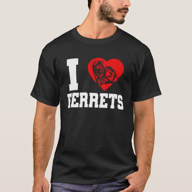 Ferret I Heart Ferrets T-Shirt (Vorderseite)