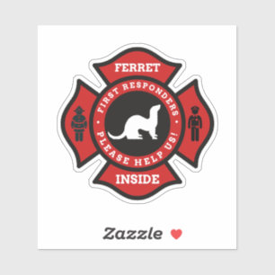 Ferret Inside Zuhause Pet Alert für die Feuerwehr Aufkleber