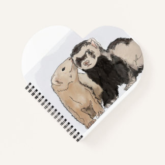"Ferret Kisses" Heart Notebook Notizbuch
