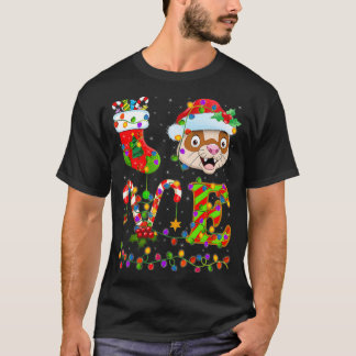 Ferret Lover Xmas Lighting Santa Liebe Ferret Chri T-Shirt