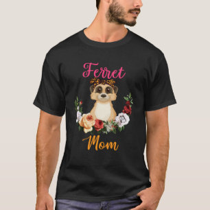 Ferret Mama Blumenstrauß Krawatte Muttertag T-Shirt