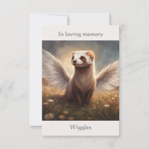 Ferret Memorial Gedicht Angel Wings Name Feld hinz Dankeskarte