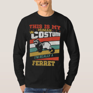 Ferret menschliches Kostüm Retro Vintag Halloween T-Shirt