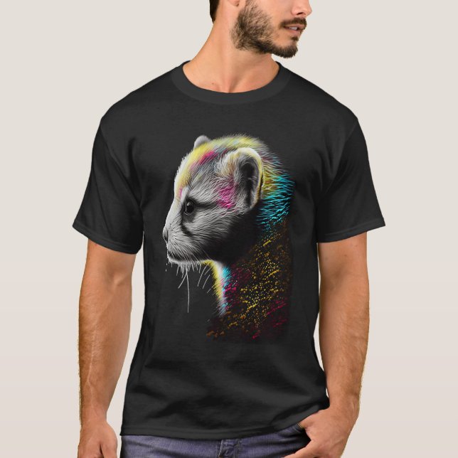 Ferret Mom Dad Mustela Nigripes T-Shirt (Vorderseite)