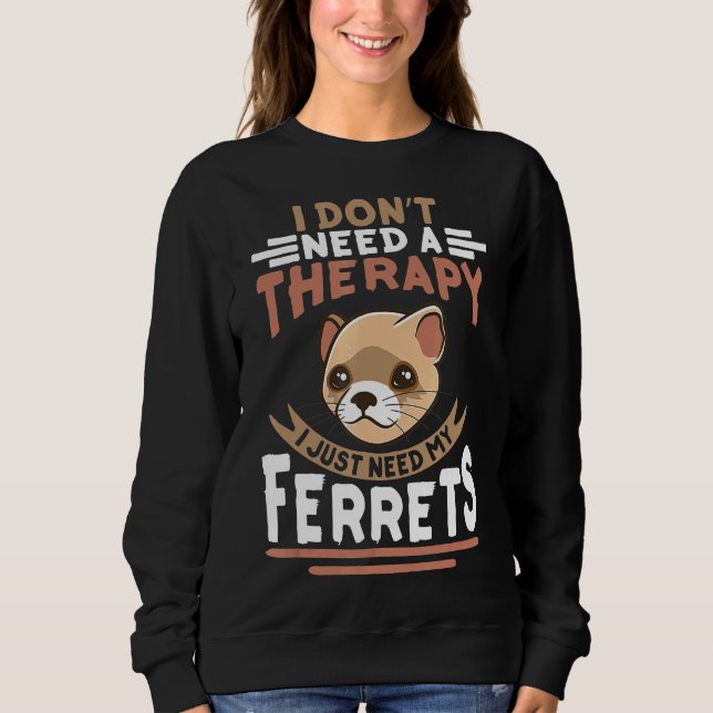 Ferret Niedliches Tier T-Shirt Sweatshirt (Vorderseite)