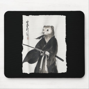 Ferret Samurai Janpanese Vintag Warrior Art Anime Mousepad
