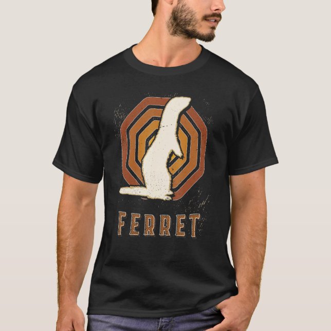 Ferret Vintage Retro Classic Animal Love T-Shirt (Vorderseite)