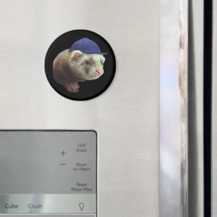 Ferret Wearing Hat Magnet