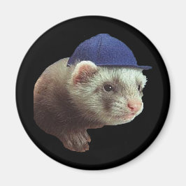 Ferret Wearing Hat Magnet
