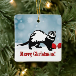 Ferret Weihnachten Keramikornament