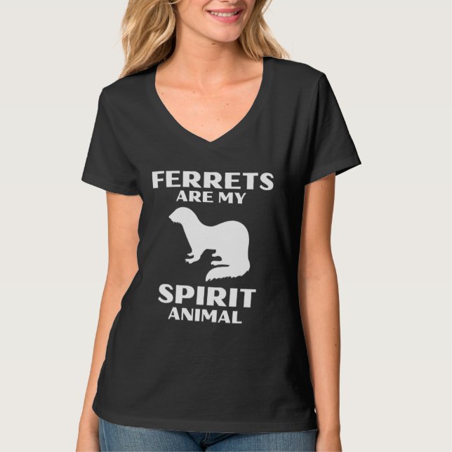 Ferrets Are My Spirit Animal Cute Ferret T-Shirt (Vorderseite)