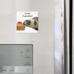 Ferrets Liebe Cupcakes Magnet