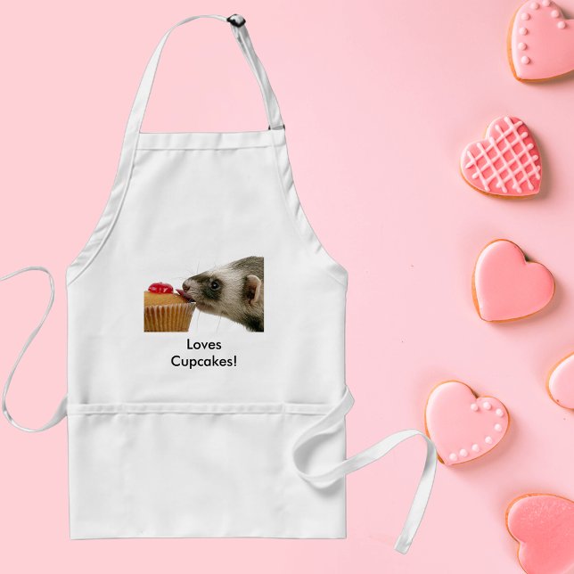 Ferrets Liebe Cupcakes Schürze (Ferrets Love Cupcakes Adult Apron)