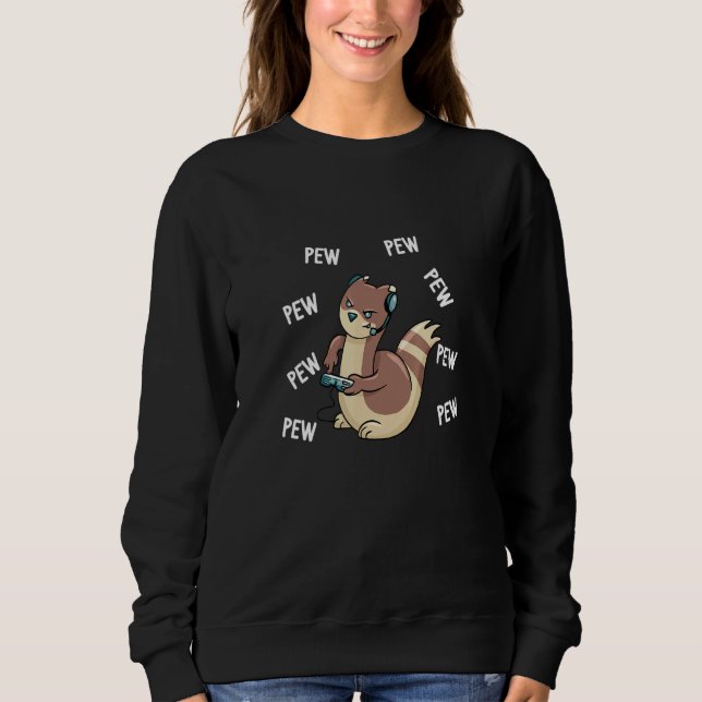 Ferrets spielt mit Joystick-Gamern Sweatshirt (Vorderseite)