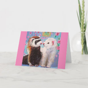 Ferrets Valentine Candy Blank Grußkarte Dankeskarte