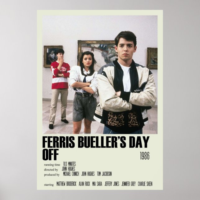 Ferris Buellers Day Off Alternative Art Movie Larg Poster (Vorne)