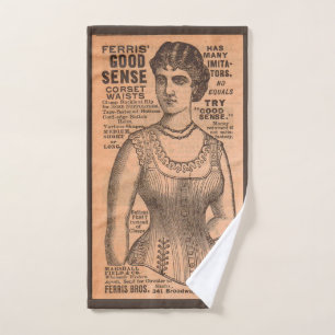 Ferris Common Sense Corsets und Drucke der 1880er Badhandtuch Set
