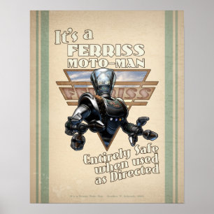 Ferris Moto-Man Retro-Roboterposter (40,6x50,8cm) Poster