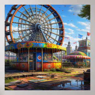 Ferris Wheel Ai art Poster