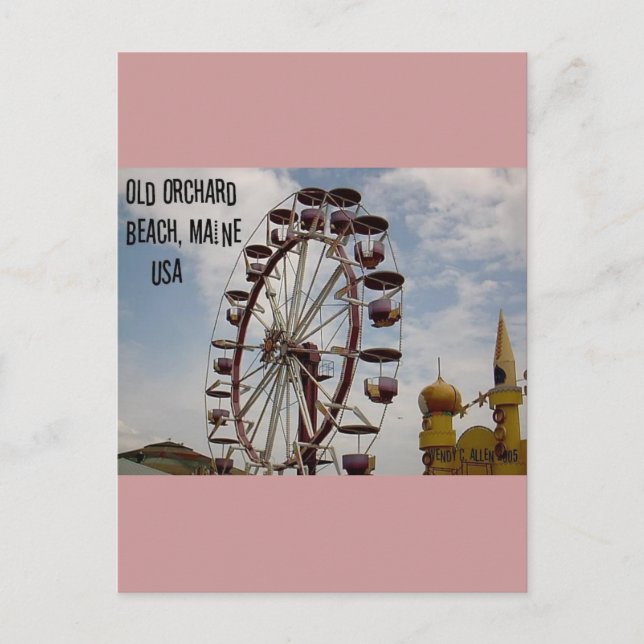 Ferris Wheel am Palace Playland Old Orchard Beach Postkarte (Vorderseite)