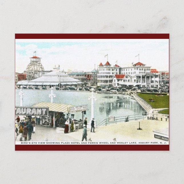 Ferris Wheel, Asbury Park, NJ Vintag Postkarte (Vorderseite)