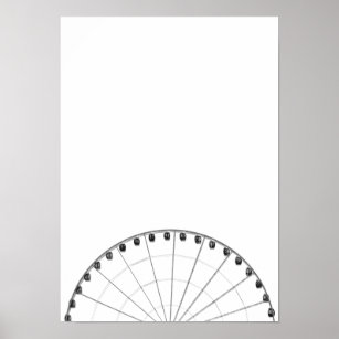 Ferris Wheel Black & White Minimalistisch Poster