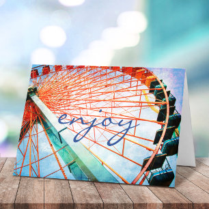 Ferris Wheel Fotografy Enjoy Script Bold modern Karte