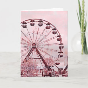 Ferris Wheel in Pink Grußkarte Geburtstagskarte Dankeskarte