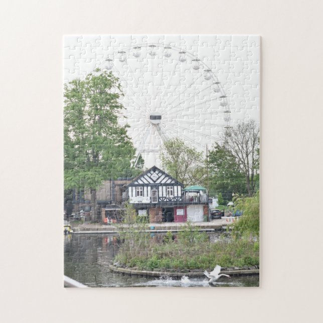 Ferris Wheel River Avon Warwickshire UK Puzzle (Vertikal)